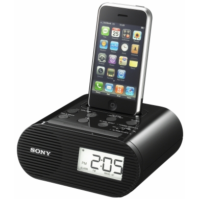Sony ICF-C05iP alarm clock radio and iPod/iPhone Dock at Amber House Bed and Breakfast accommodations 
in the Nelson-Tasman region of the South Island of New Zealand